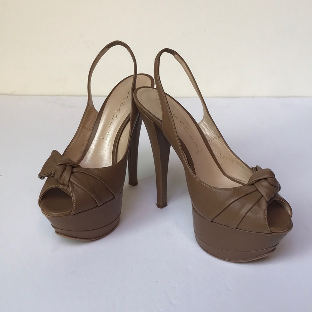 Casadei Triple Platform Slingback pump